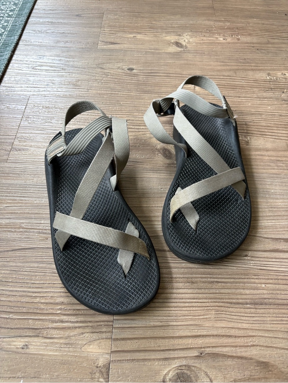 Men’s Chacos, size 10, with toe strap.
